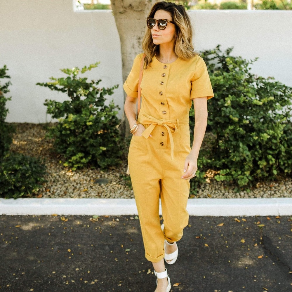Downeast Yellow Jumpsuit/Romper Brand New w/Tags